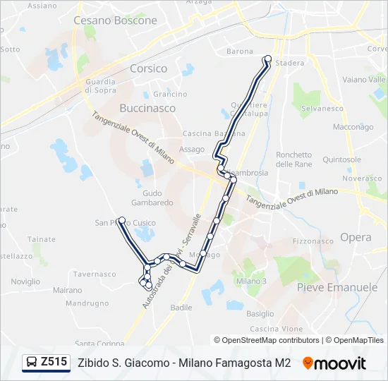 Z515 Bus Line Map