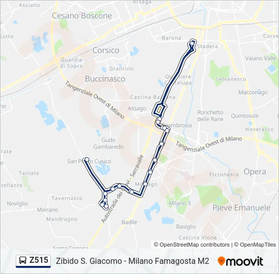 Z515 Bus Line Map