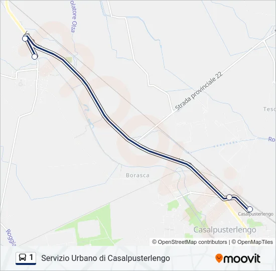 1 Bus Line Map