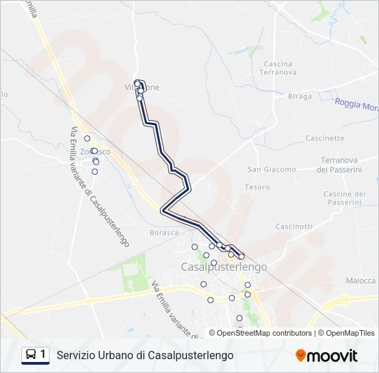 1 Bus Line Map