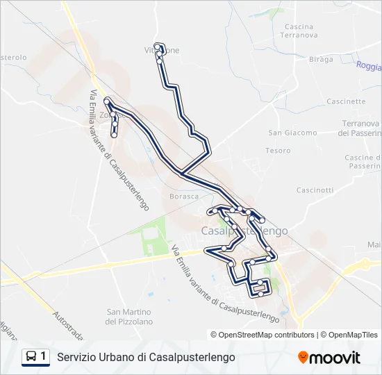 1 Bus Line Map