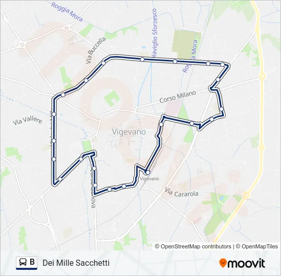 B Bus Line Map