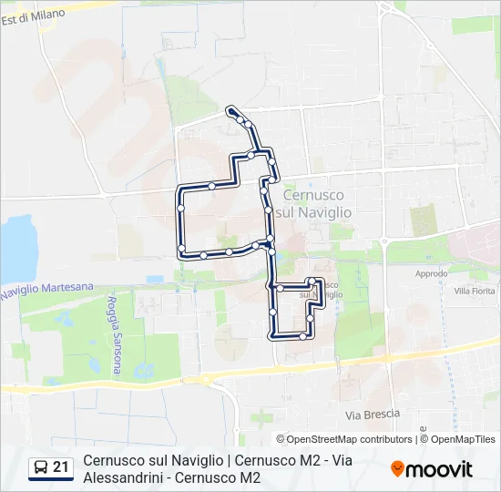 21 Bus Line Map