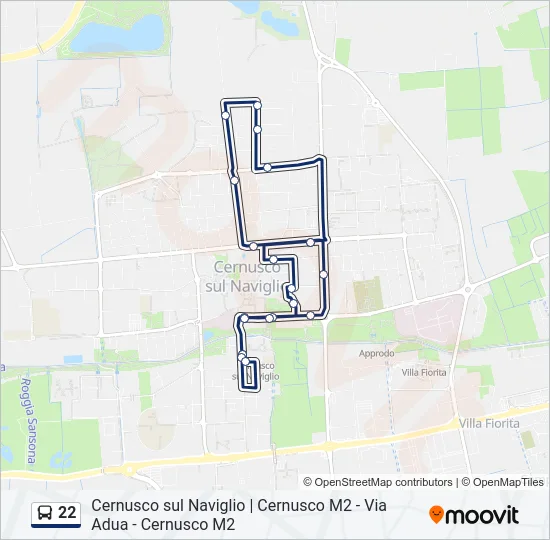 22 Bus Line Map