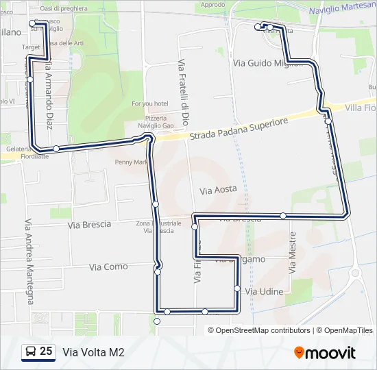 25 Bus Line Map
