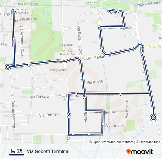 25 Bus Line Map