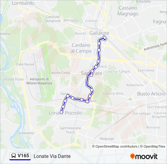 V165 Bus Line Map