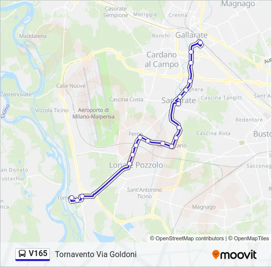 Percorso linea bus V165