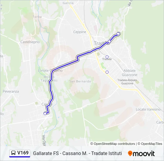 V169 Bus Line Map