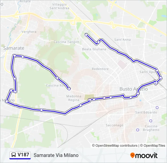 V187 Bus Line Map