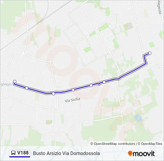 V188 Bus Line Map