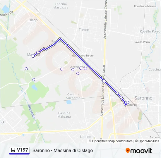 V197 Bus Line Map
