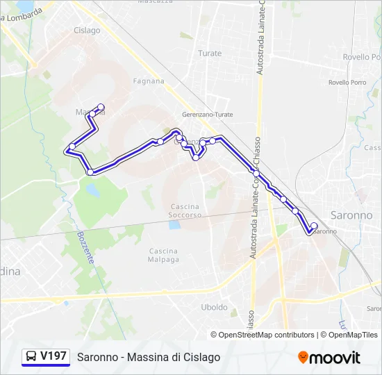 V197 Bus Line Map
