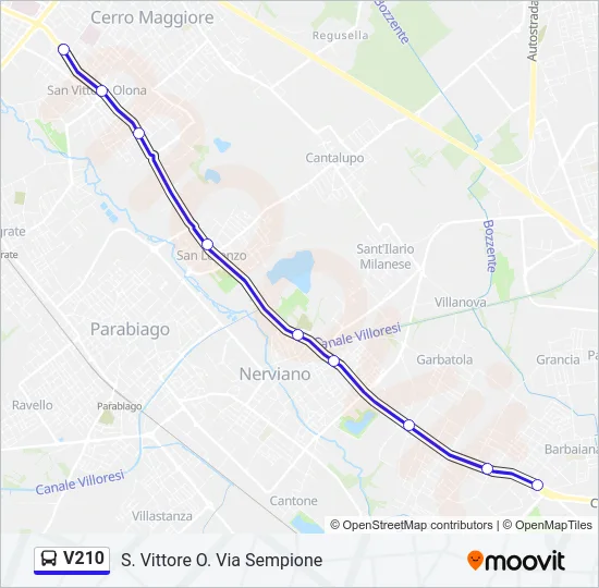 V210 Bus Line Map