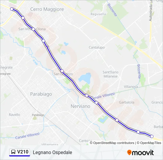 V210 Bus Line Map