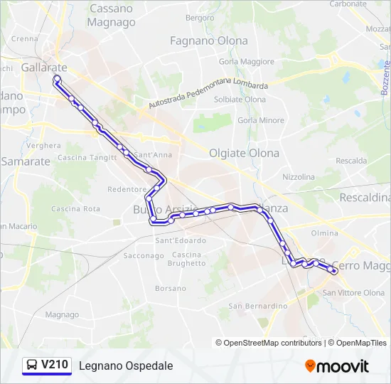 V210 Bus Line Map