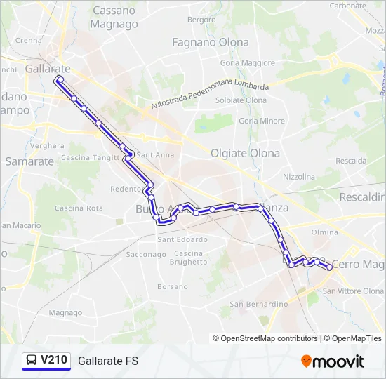 V210 Bus Line Map