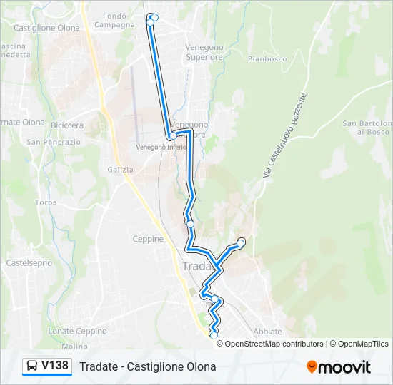 Percorso linea  V138