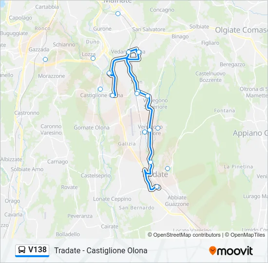 Percorso linea  V138
