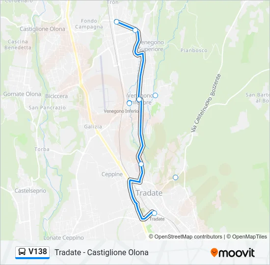 Percorso linea  V138