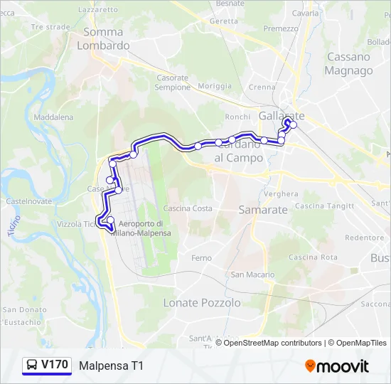 V170 Bus Line Map