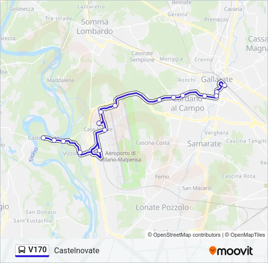 V170 Bus Line Map