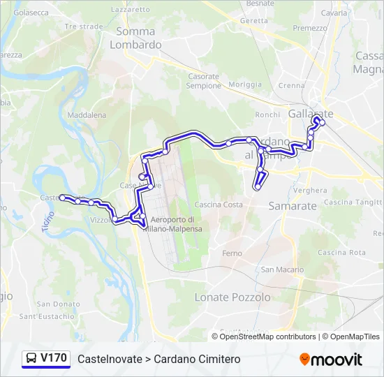 V170 Bus Line Map