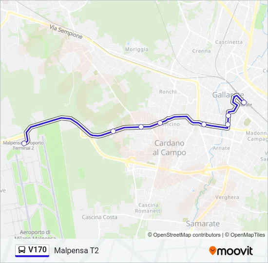 V170 Bus Line Map