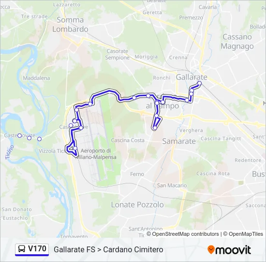 V170 Bus Line Map
