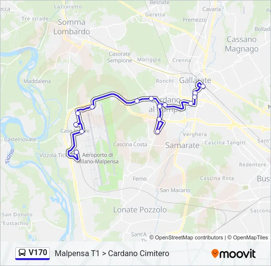 V170 Bus Line Map