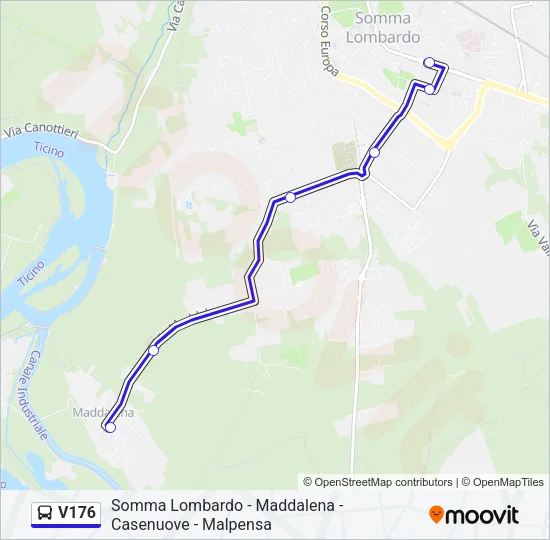 V176 Bus Line Map
