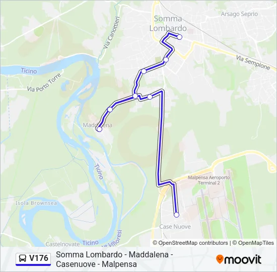 V176 Bus Line Map