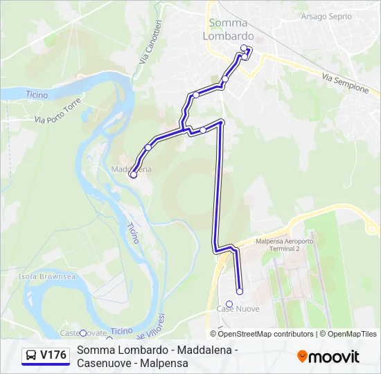 V176 Bus Line Map