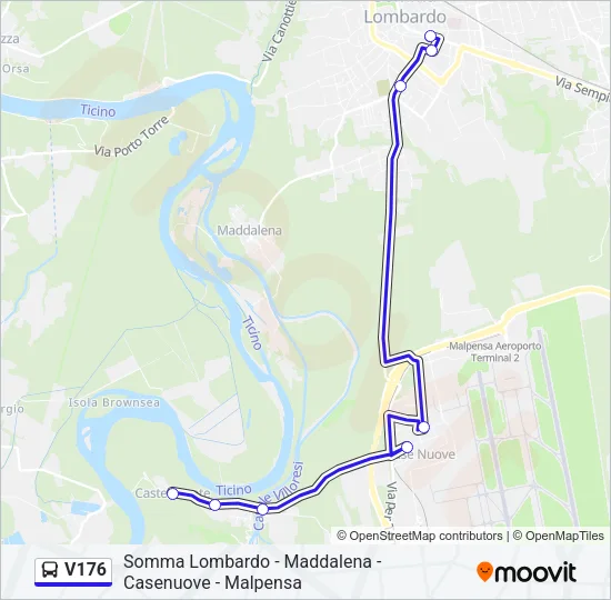 V176 Bus Line Map