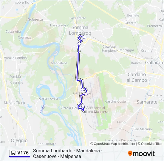 V176 Bus Line Map