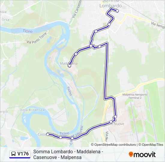 V176 Bus Line Map