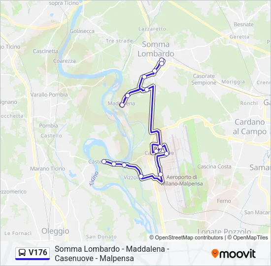 V176 Bus Line Map