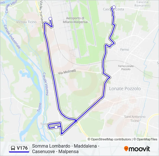 V176 Bus Line Map