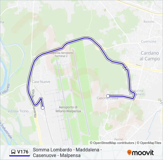 V176 Bus Line Map