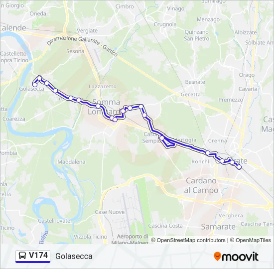 V174 Bus Line Map