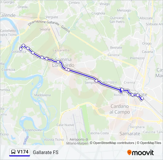 V174 Bus Line Map