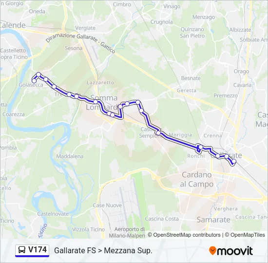 V174 Bus Line Map