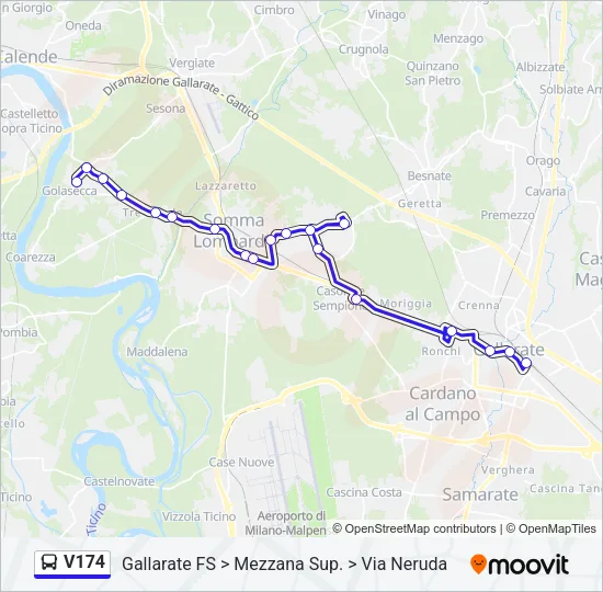 V174 Bus Line Map