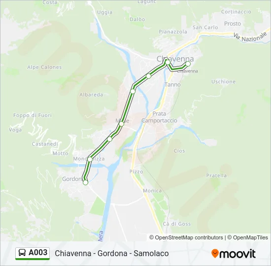 A003 Bus Line Map