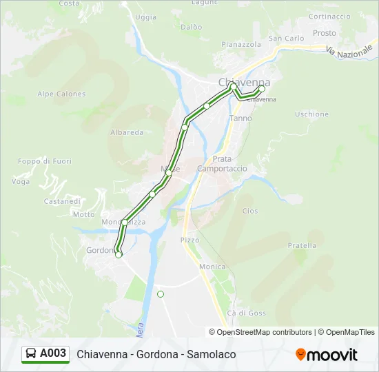 A003 Bus Line Map