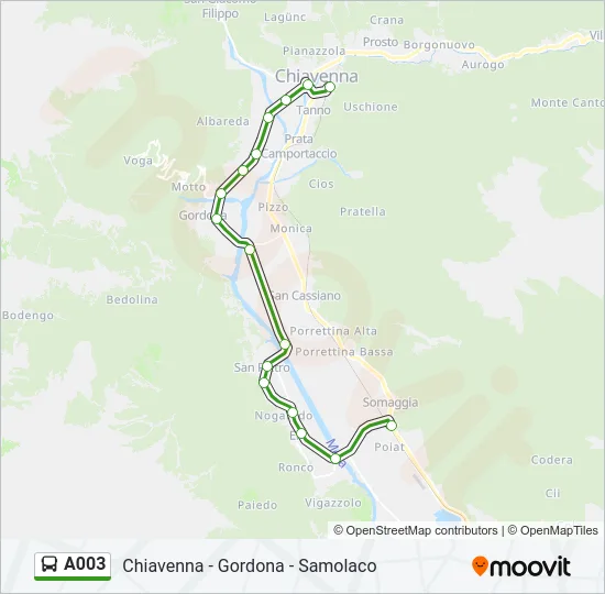 A003 Bus Line Map
