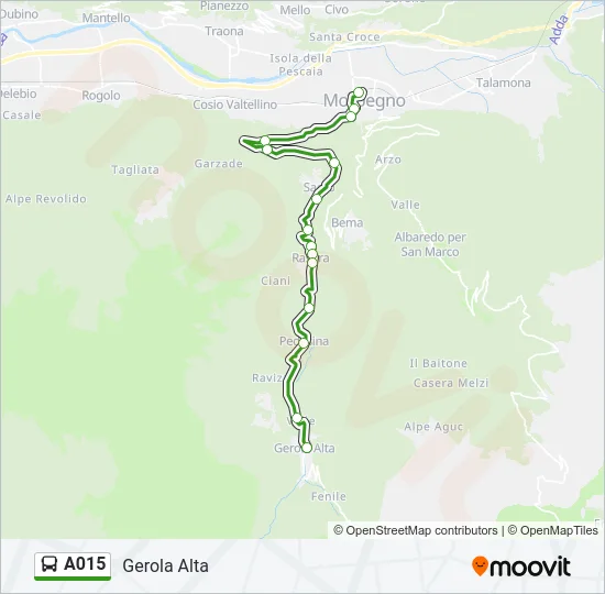 A015 Bus Line Map