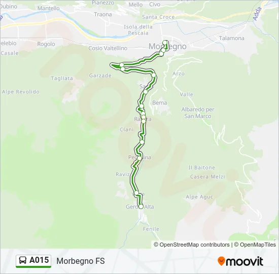 A015 Bus Line Map
