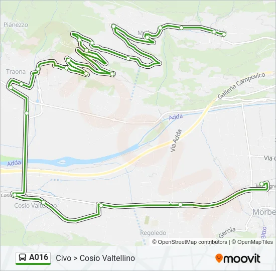 A016 Bus Line Map