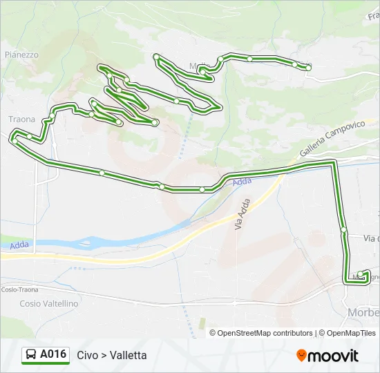 A016 Bus Line Map